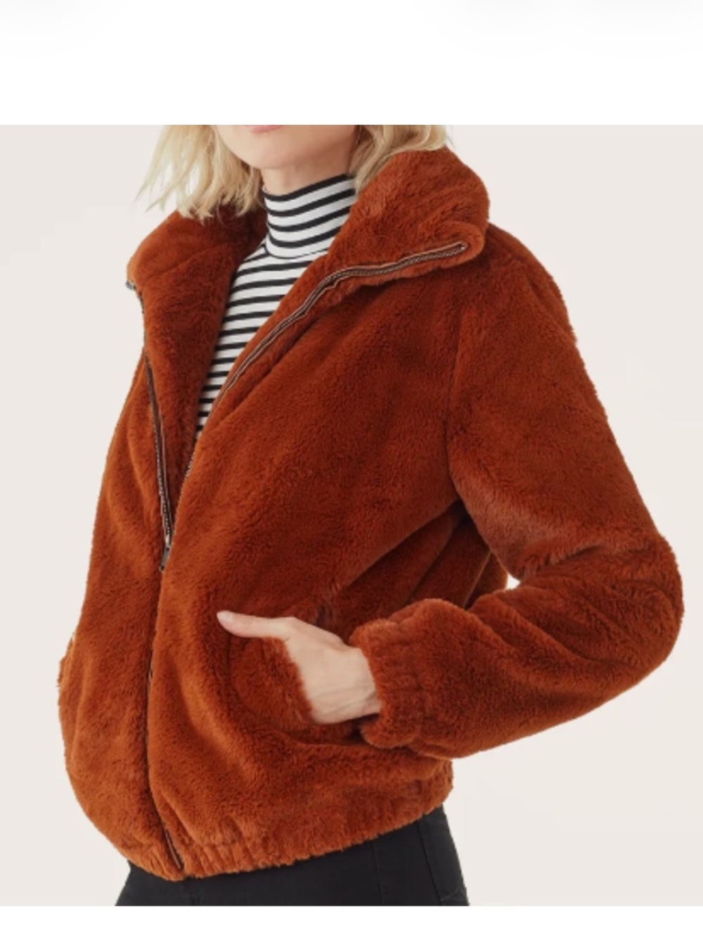 Splendid Olympia Cozy Faux-Fur Bomber Jacket
